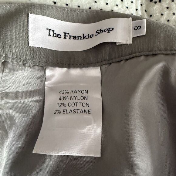 The Frankie Shop Maxi Skirt Olive Women S High Waisted Side Back Slits Pockets - Picture 12 of 16